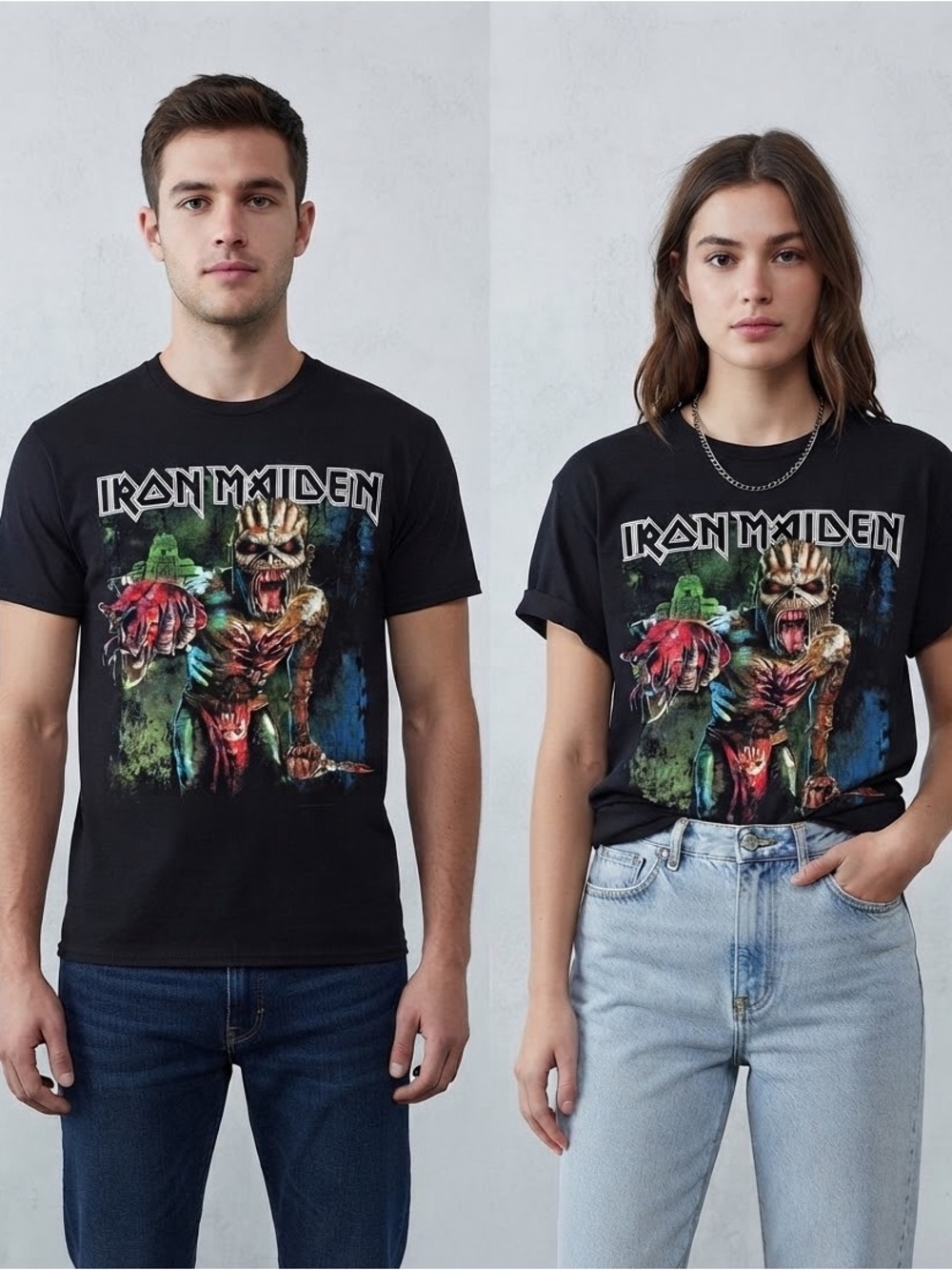 IRON MAIDEN The Book of Souls 2017 World Tour Graphic Tee S 17” p2p Black NWOT